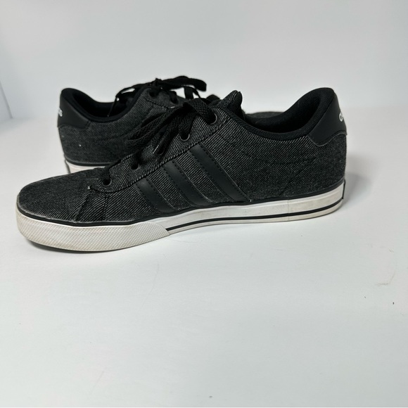 Adidas Mens Daily 2.0 Sneakers Charcoal Grey Denim Lace Up Low Top Shoes Size 7 - Picture 4 of 10
